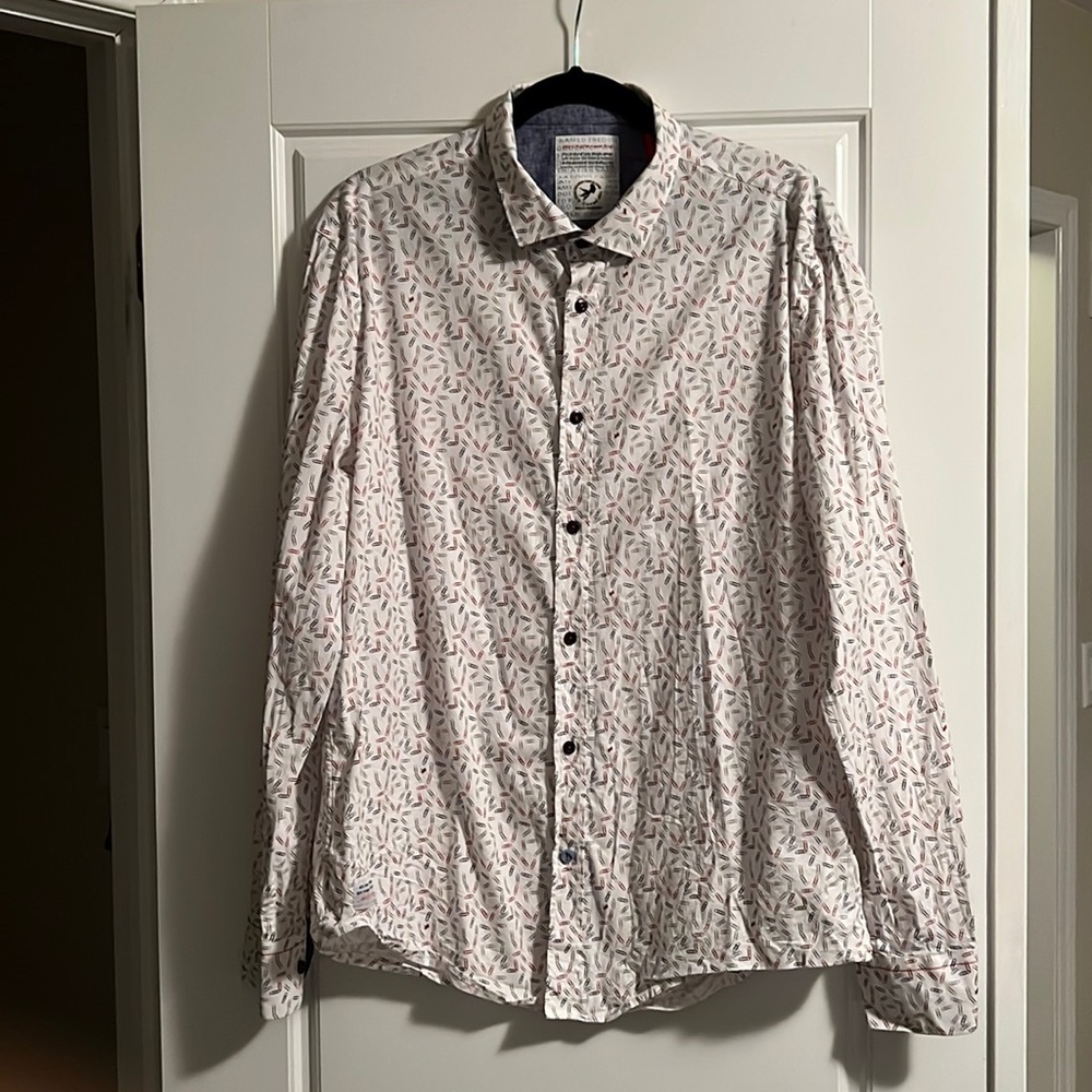 A Fish Named Fred Dress Shirt (Paper Clips Print) XL